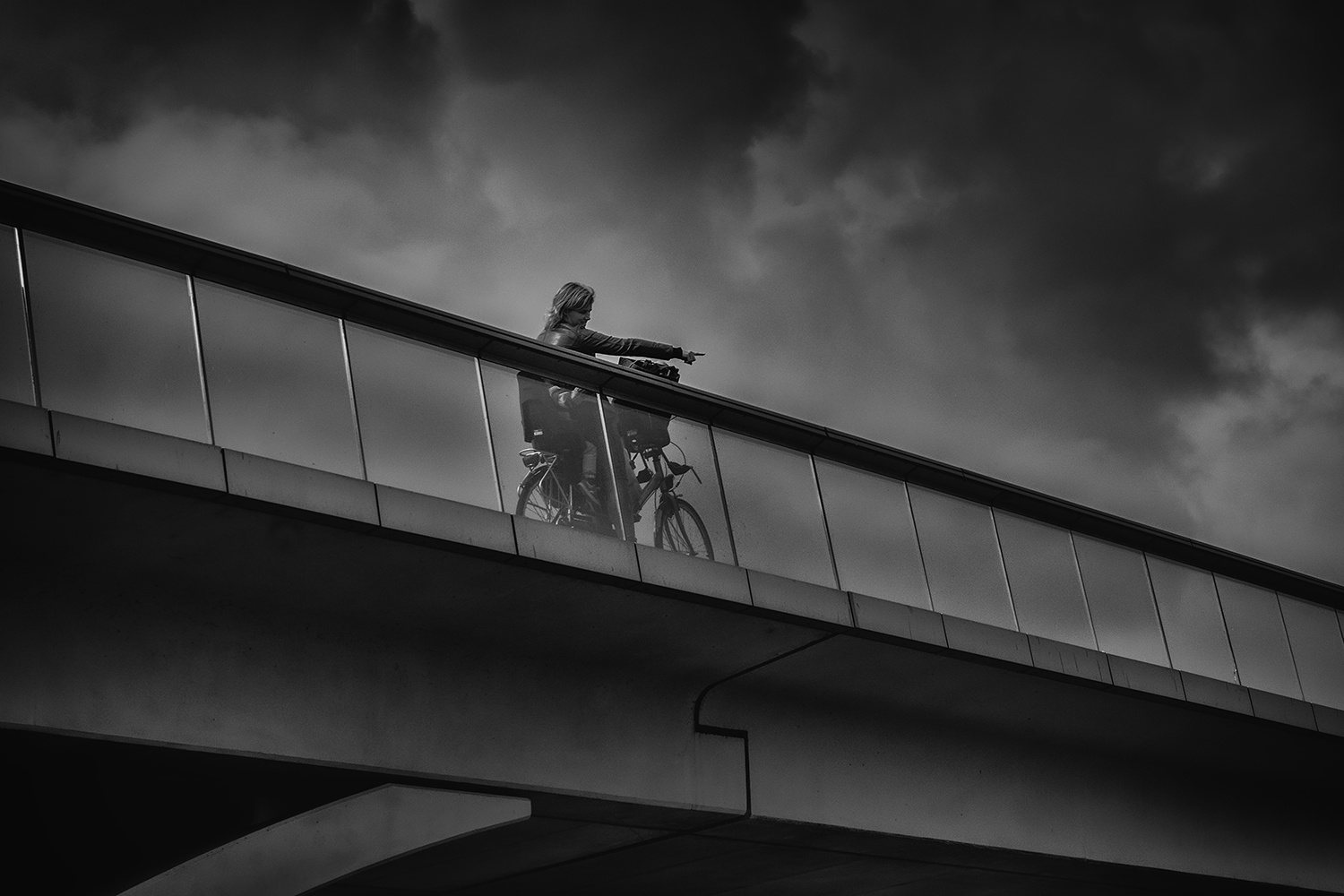 Vrouw op de brug